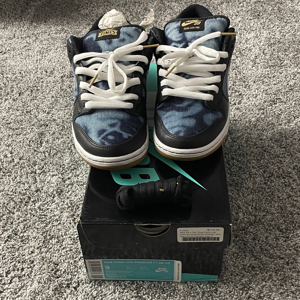 Nike Dunk Low Premium FT SB QS Black and Blue Sneakers